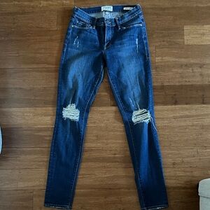 Frame Denim Women's Ripped Dark Blue Skinny Jeans